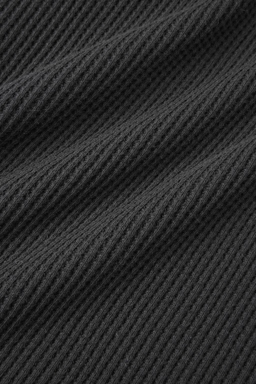 ヘビーワッフルロングTシャツ ブラック