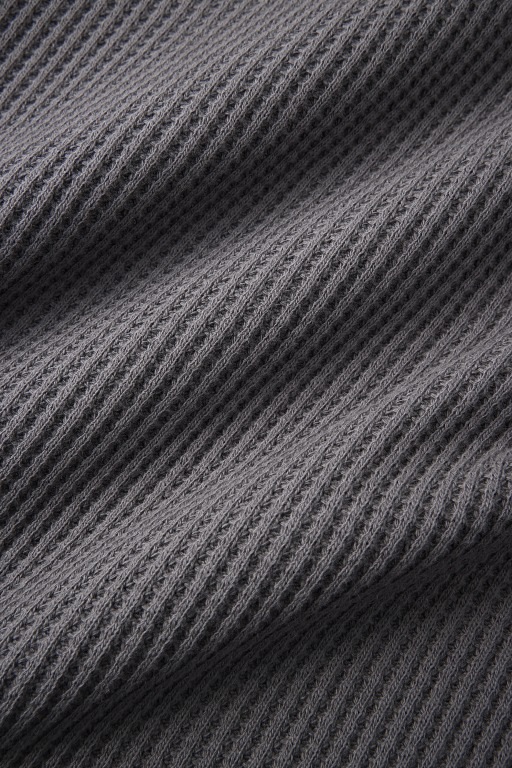 ヘビーワッフルロングTシャツ グレー