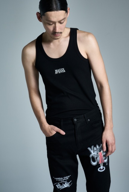 コットンリブタンクトップ ブラック | すべての商品 | Matin Avenir