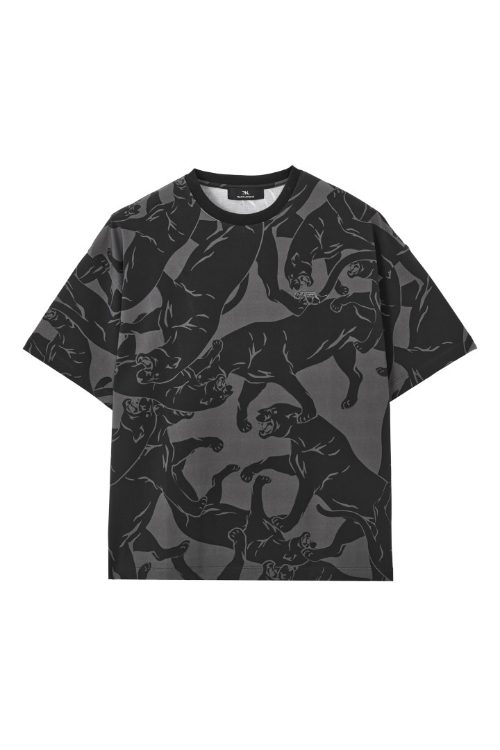 黒豹総柄Tシャツ ビックシルエット