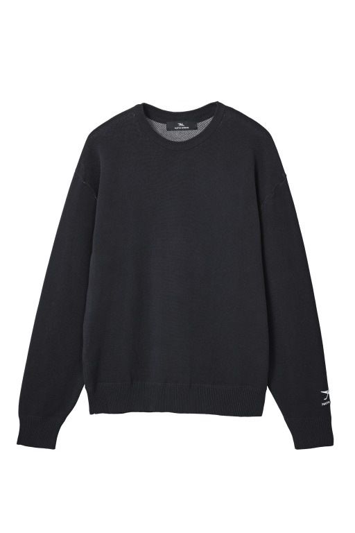 ダブルジャガードニット ブラック