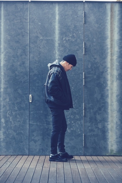 チェック切り替えMA1ジャケット