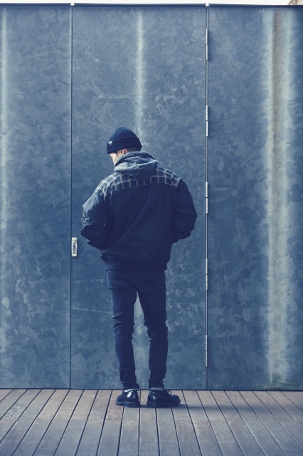 チェック切り替えMA1ジャケット