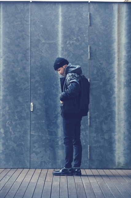 チェック切り替えMA1ジャケット