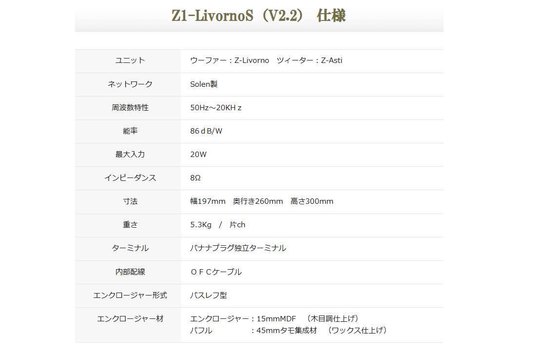 Z1-LivornoS（V2.2）wood 8月末納期 | レギュラー商品 | 音工房Z