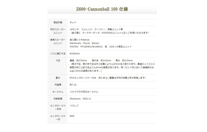 Z600-Cannonball 160 (V1.2)��2026ǯ4����Ǽ��ʬ