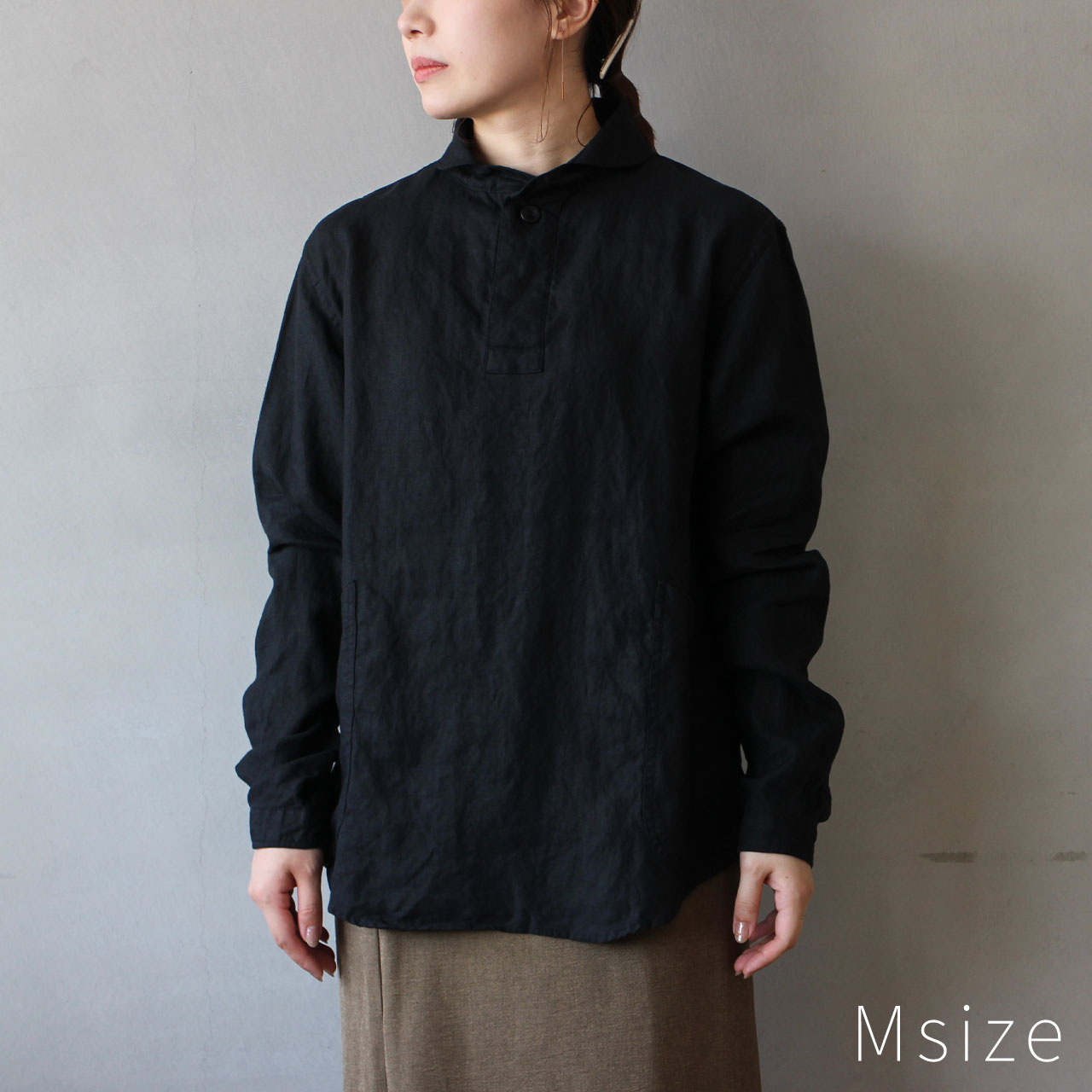 LOLO リネン　プルオーバー　シャツ LOLO リネンプルオーバーシャツ 長袖 SAGE LOLO通販・取扱い