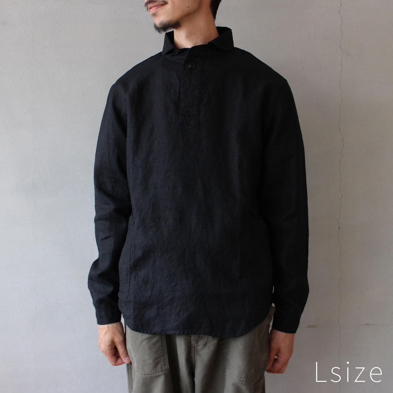 LOLO リネン　プルオーバー　シャツ LOLO リネンプルオーバーシャツ 長袖 WHITE LOLO通販・取扱い