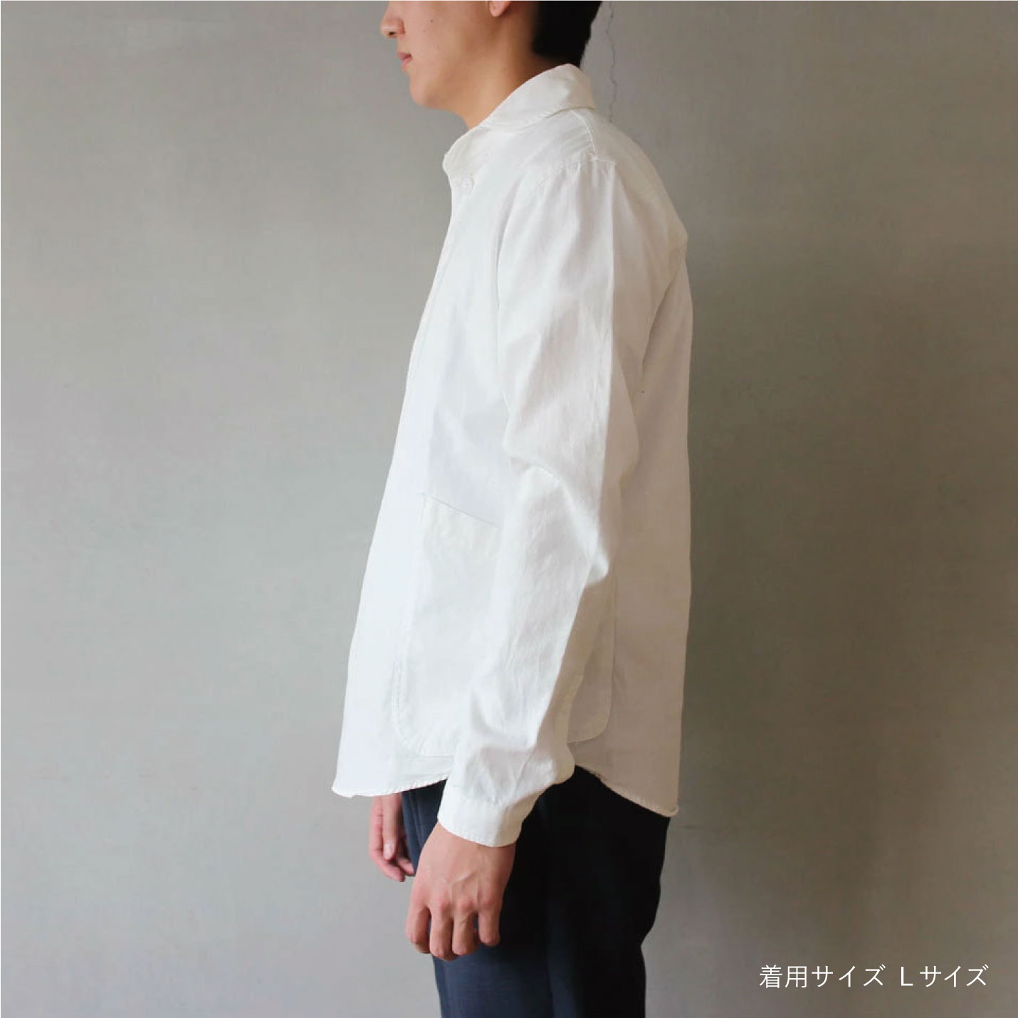LOLO 長袖シャツ Sサイズ　プルオーバー　白 LOLO (ロロ) 定番プルオーバーシャツ size:S
